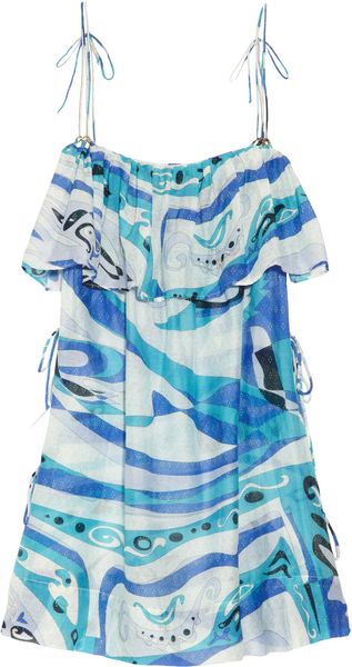 Emilio Pucci Aracaju Printed Cotton and Silk blend Beach Dress - Lyst