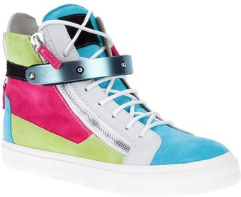 Giuseppe Zanotti Panelled Multicolour Sneaker - Lyst