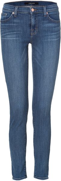 J Brand Blue Mid Rise Skinny Jeans - Lyst