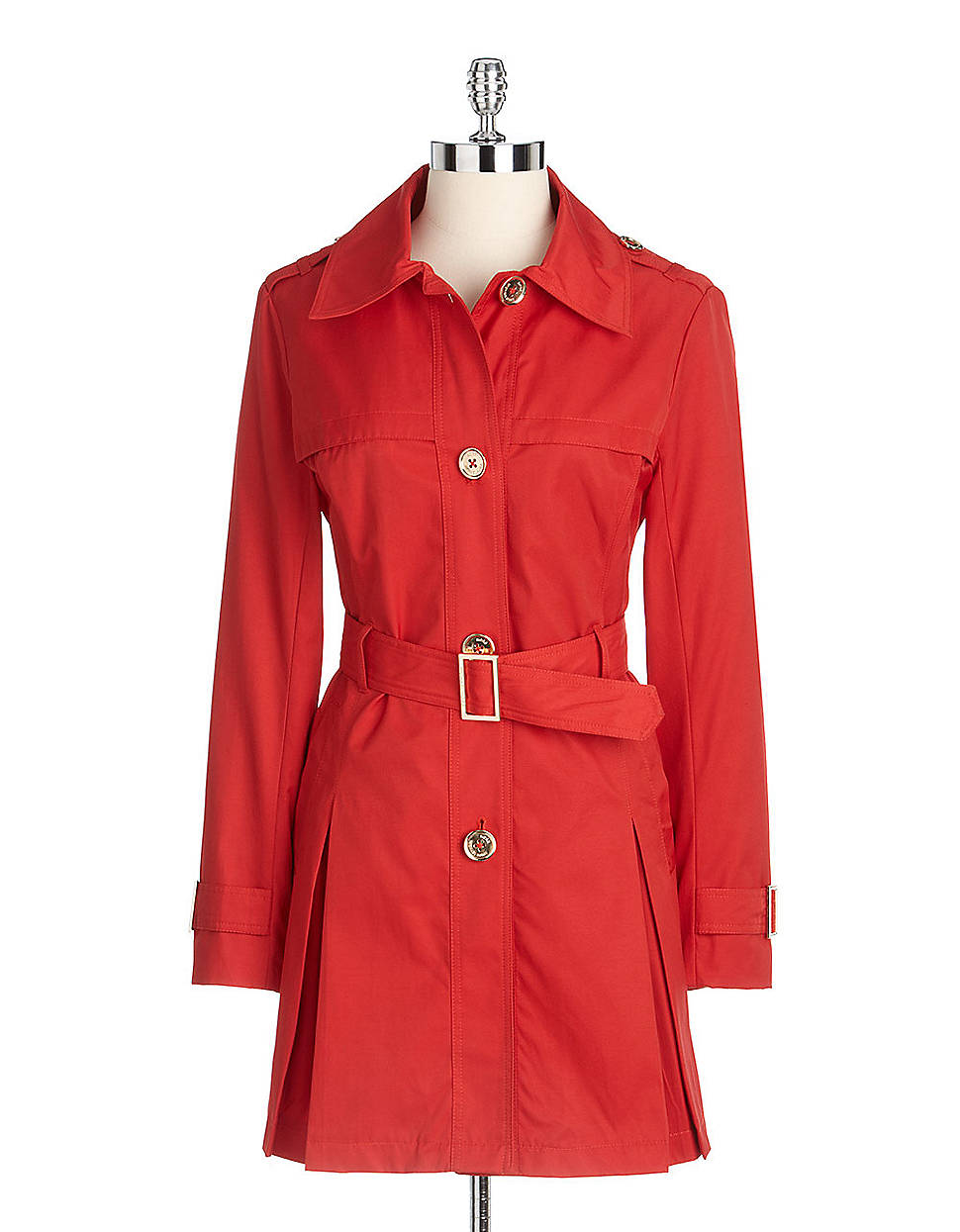 Michael Kors Single-breasted Trench Coat in Red | Lyst