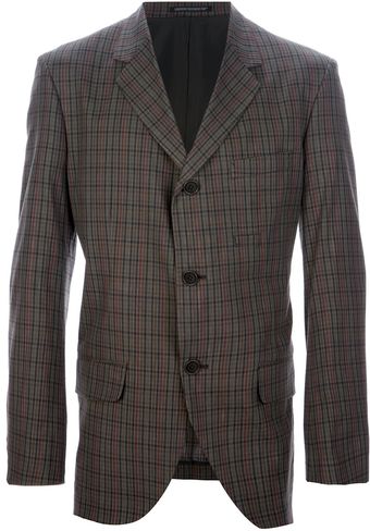 Yohji Yamamoto Checked Blazer - Lyst