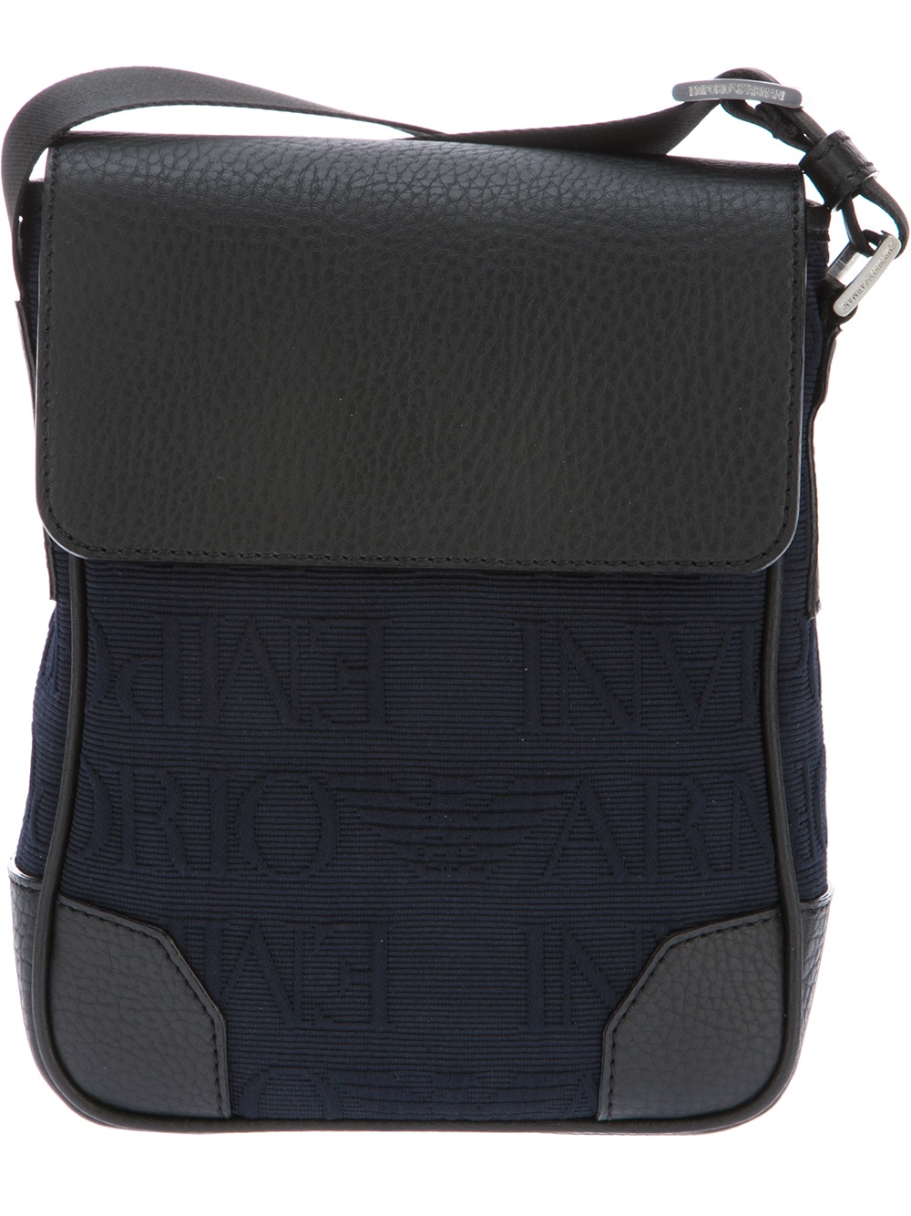 Emporio Armani Contrast Jacquard Crossbody Bag in Blue for Men Lyst