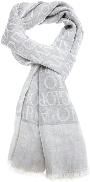 Giorgio Armani Logo Scarf - Lyst