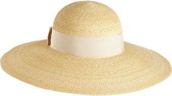 Lanvin Grosgrain Bow Straw Hat - Lyst