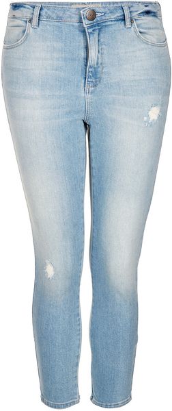 Moto Moto Bleach Crop Skinny Jeans - Lyst