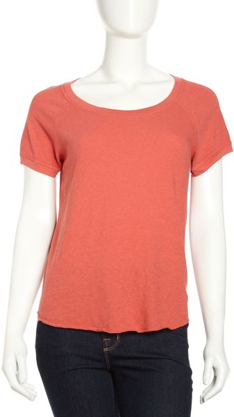 James Perse French Terry Raglan Shortsleeve Top - Lyst