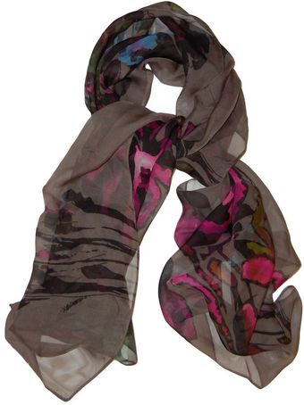 Almost Famous Big Flower Silk Scarf - Lyst