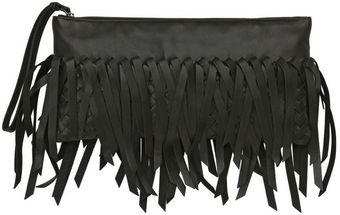 Bottega Veneta Woven Fringed Nappa Leather Clutch - Lyst