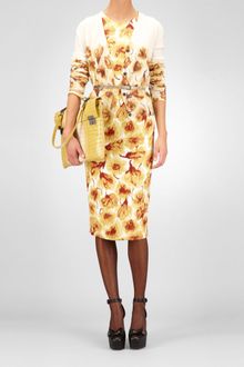 Bottega Veneta Crepe Tulip Print Dress - Lyst