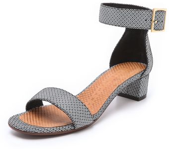 Chie Mihara Yves Print Suede Sandals - Lyst