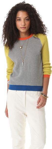 Cut25 By Yigal Azrouël Waffle Knit Block Sweater - Lyst