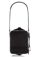 Ferragamo Mini Crocodile Box Bag in Black