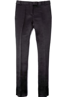 Ferragamo Slim Fit Satin Trousers in Black - Lyst