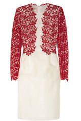 Giambattista Valli Floral-Lace and Silk-Organza Dress