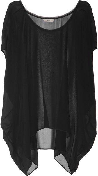 Helmut Lang Silk Chiffon Top - Lyst