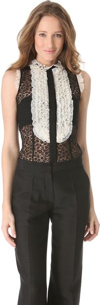 L'Wren Scott Sleeveless Lace Top - Lyst
