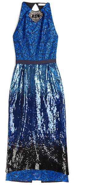 Matthew Williamson Winter Garden Organza Layered Cocktail Dress in Cobalt - Lyst