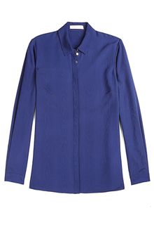 Matthew Williamson Water Silk Jacquard Shirt in Navy - Lyst