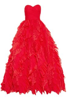 Oscar de la Renta Lace and Tulle Gown - Lyst
