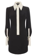 Alexander McQueen Blackivory Contrasting Split Cuff Shirt Dress
