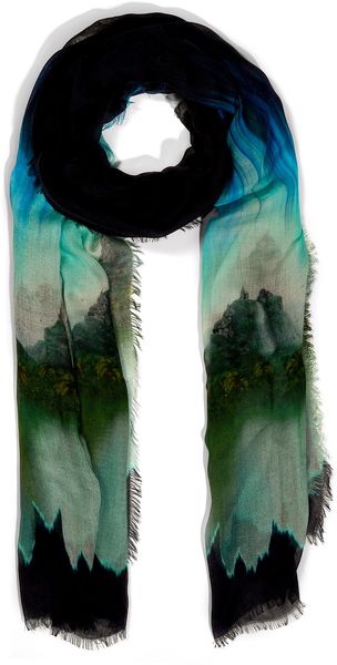 Matthew Williamson Inkmulti Landscape Print Scarf - Lyst