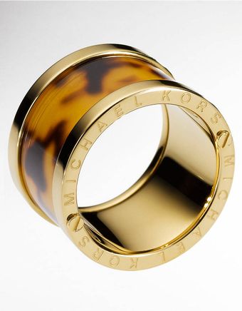 Michael Kors Faux Tortoise Barrel Ring Size 6 - Lyst