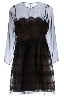 Oscar de la Renta Lace Flared Dress - Lyst