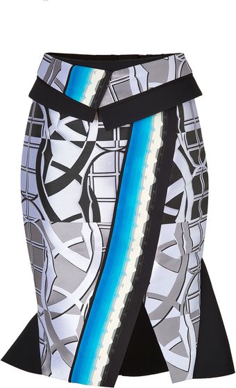 Peter Pilotto Sphere Bluemulti Jacquard Isaac Skirt - Lyst