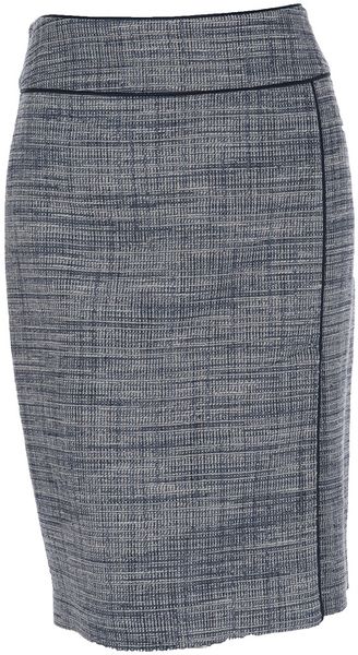 Philosophy di Alberta Ferretti Blue Tweed Skirt - Lyst