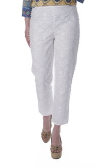 Philosophy di Alberta Ferretti Embroidered Cotton Crop Trousers White - Lyst