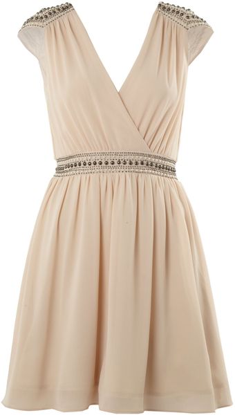 Tfnc Embellished Shoulder Cross Over Dress - Lyst