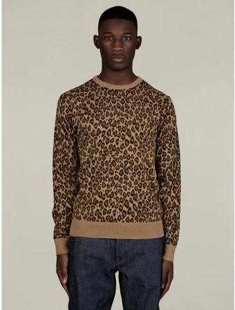 YMC Mens Leopard Print Knit - Lyst