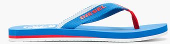 Diesel Blue Red Rubber Maka Flip Flops - Lyst