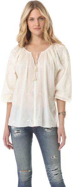 Love Sam Navajo Embroidered Blouse - Lyst