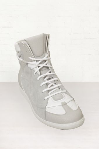 Maison Martin Margiela White Leather High Top Sneakers - Lyst