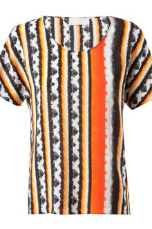Peter Pilotto Geometric Stripe Printed Silk Top - Lyst