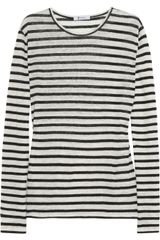 T By Alexander Wang Striped Linen and Silkblend Top