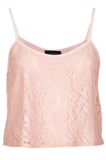 Topshop Lace Crop Cami - Lyst