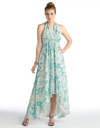 Jill Stuart Printed Chiffon Halter Gown - Lyst
