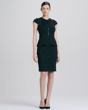 Elie Tahari Lanetta Front-Zip Peplum Dress - Lyst