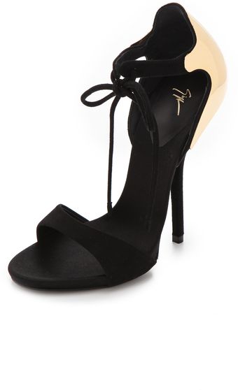 Giuseppe Zanotti Strapped Sandals with Metal Back - Lyst