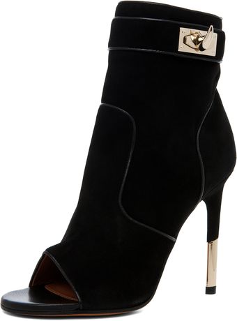 Givenchy Dunke Suede Nappa Shark Lock Bootie in Black - Lyst