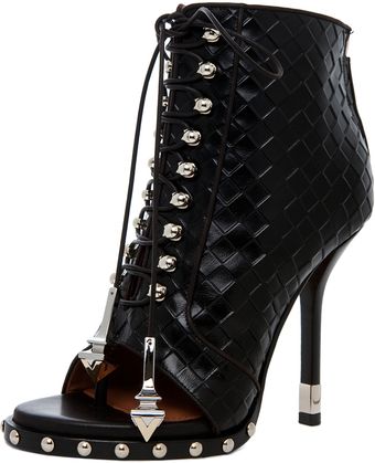 Givenchy Zac Woven Open Toe Bootie in Black - Lyst