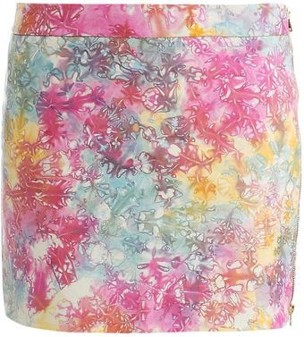 House Of Holland Tiedye Leather Skirt - Lyst