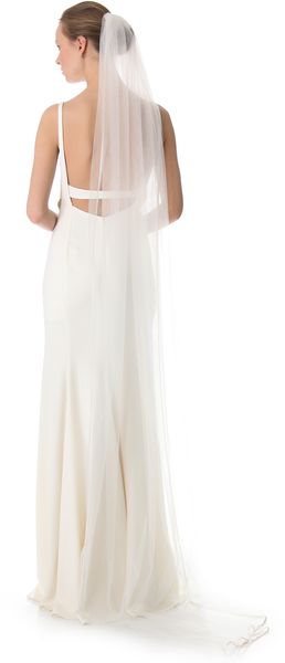 Jenny Packham Satin Trimmed Tulle Veil - Lyst