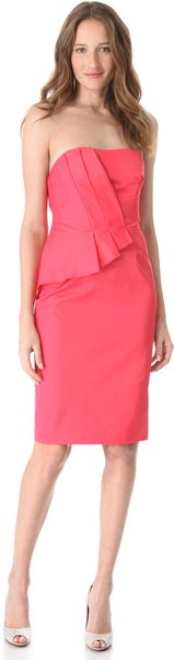 Lela Rose Wrapped Strapless Dress - Lyst