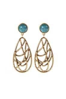 Oscar de la Renta Teardrop and Stone Earrings - Lyst