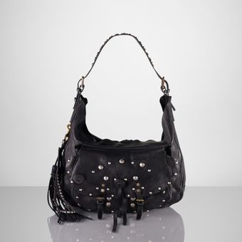 Ralph Lauren Studded Biker Hobo - Lyst