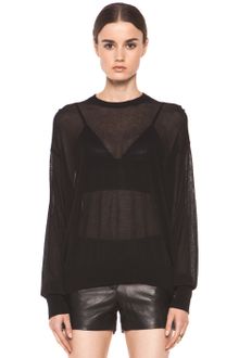 T By Alexander Wang Loose Knit Crew Neck Pullover - Lyst