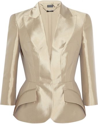Alexander McQueen Tailored Silk Mikado Jacket - Lyst